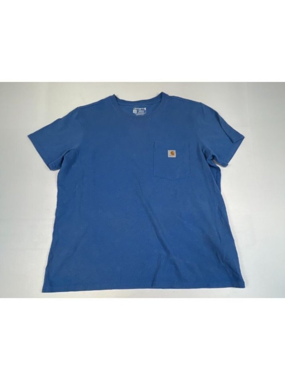 Carhartt Mens XL Blue Loose Fit Heavyweight Pocket Crewneck T Shirt Workwear
